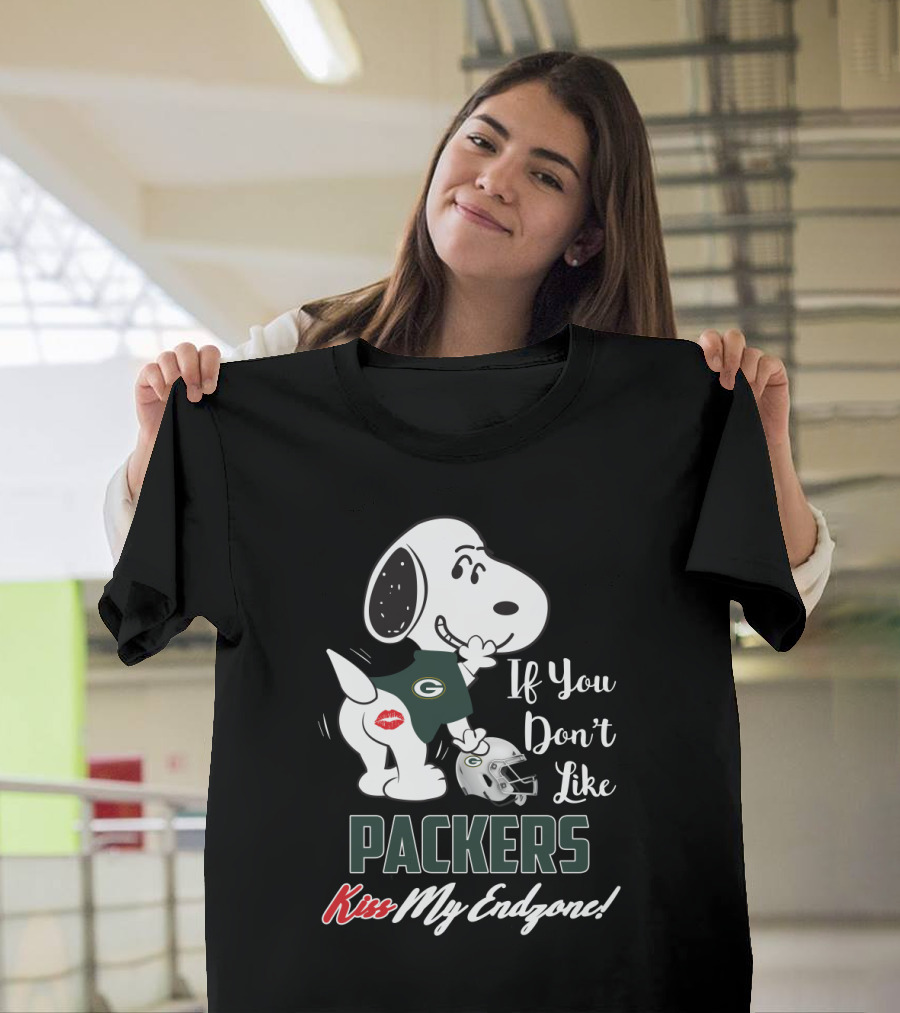 Snoopy If You Don't Like Packers Kiss My Endzone T-Shirt