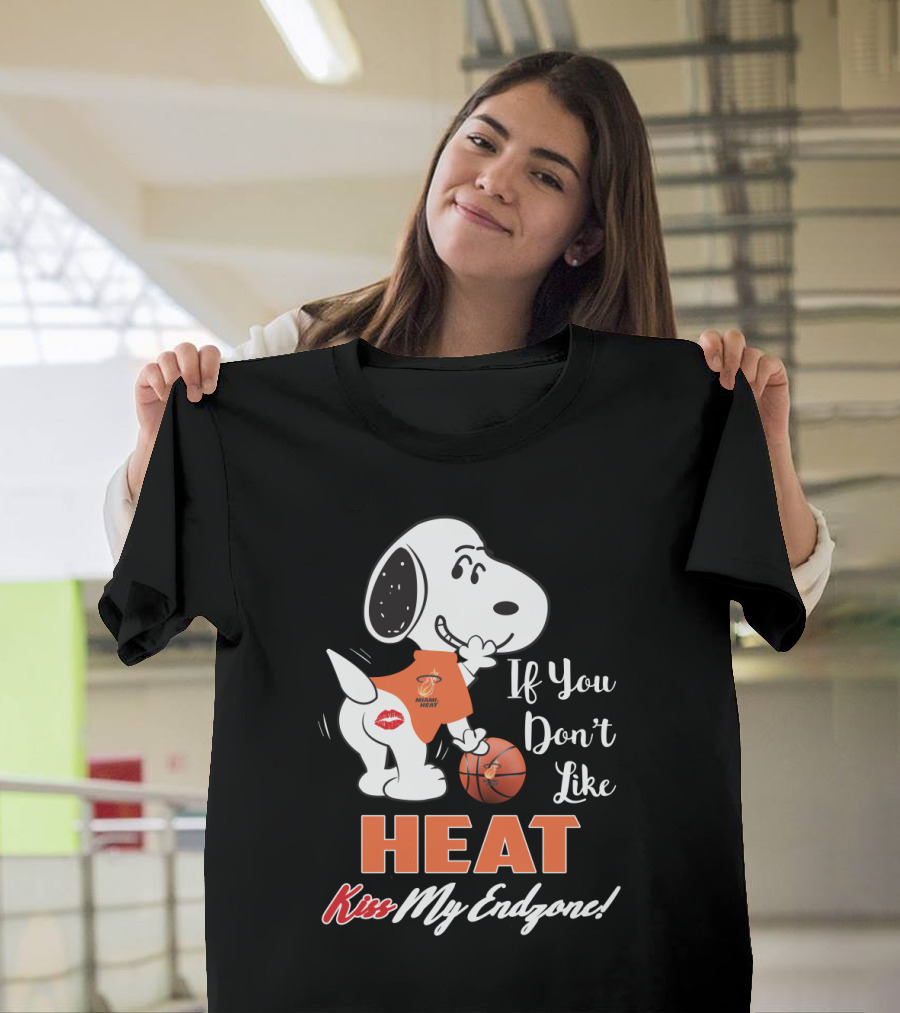 If You Don't Like Miami Heat Kiss My Endzone Snoopy For Fans T-Shirt