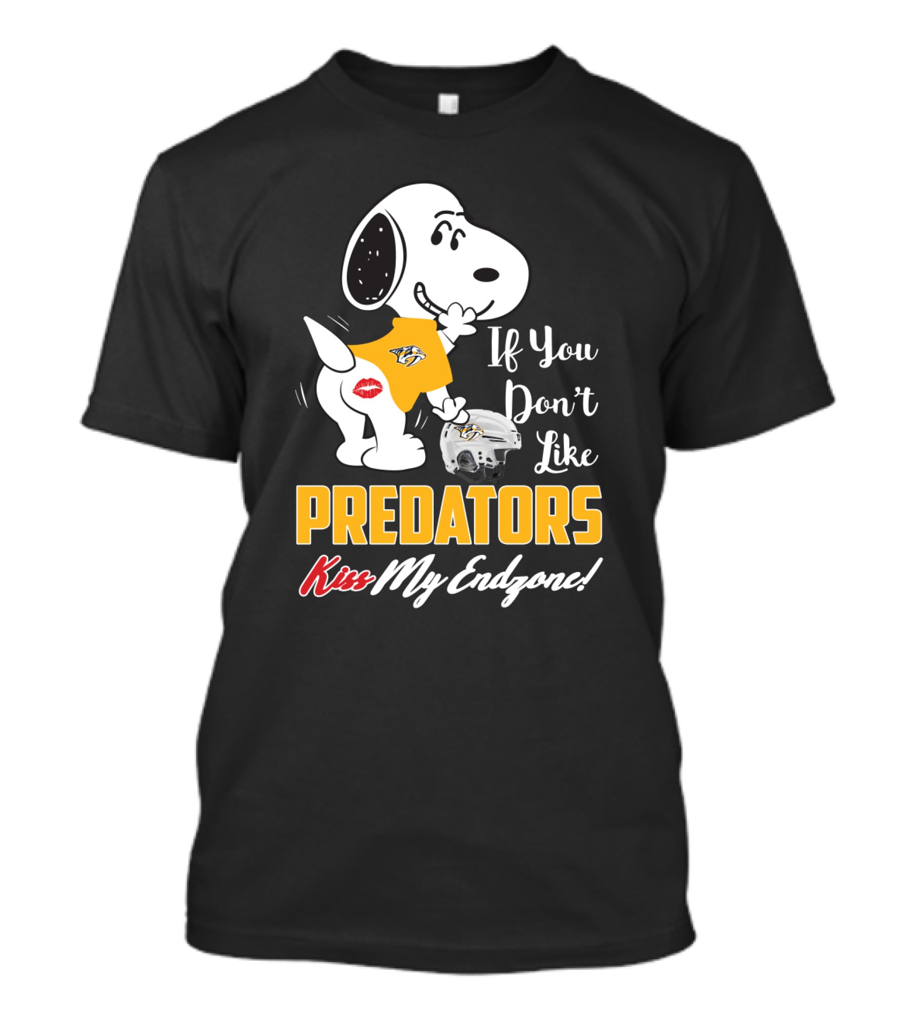 Snoopy If You Don't Like Predators Kiss My Endzone! T-Shirt