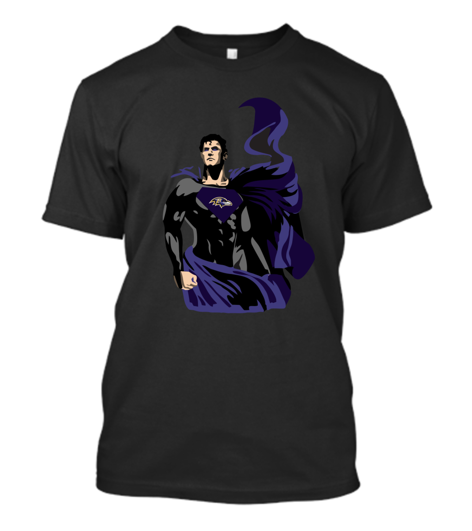 Superman Baltimore Ravens Fan Iconic Logo Fusion T-Shirt