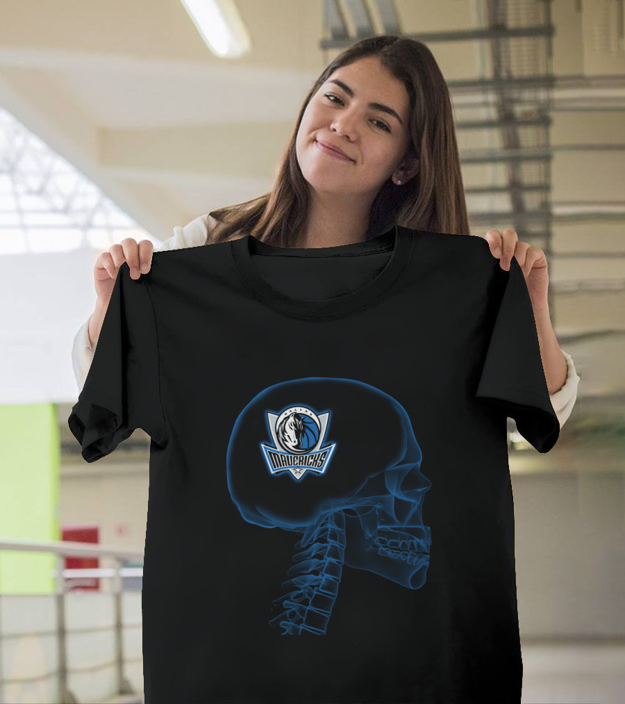Dallas Mavericks Brain Skull Halloween T-Shirt