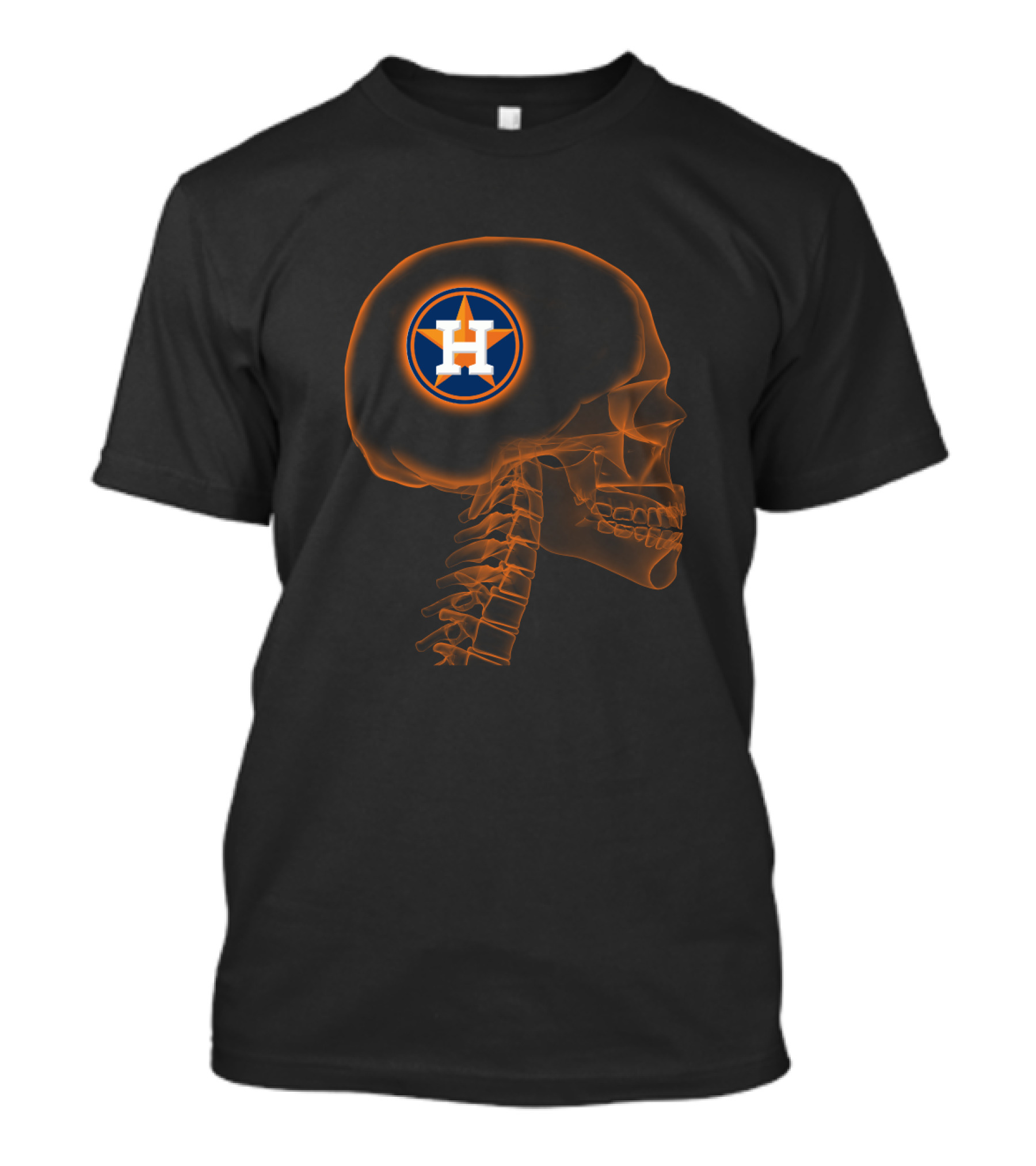 Houston Astros Skull Logo Halloween Brain T-Shirt