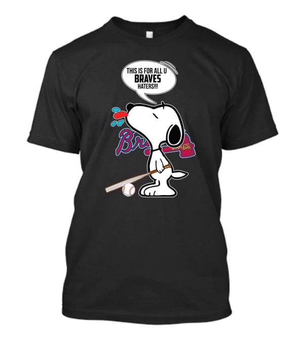 Snoopy Braves Haters Baseball Bat Fan T-Shirt