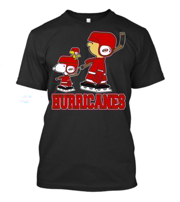 Snoopy Hockey With Carolina Hurricanes Mascot T-Shirt