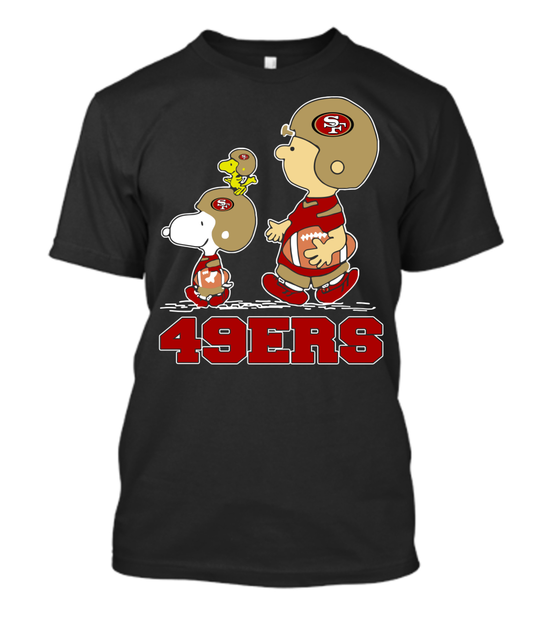 Snoopy Woodstock And Charlie Brown San Francisco 49ers Football Fans 49ers T-Shirt