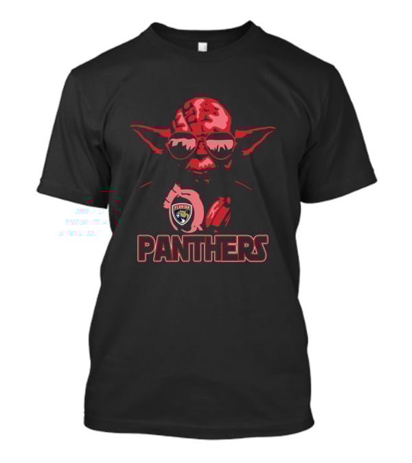 Yoda Star Wars Wearing Sunglasses With Florida Panthers T-Shirt