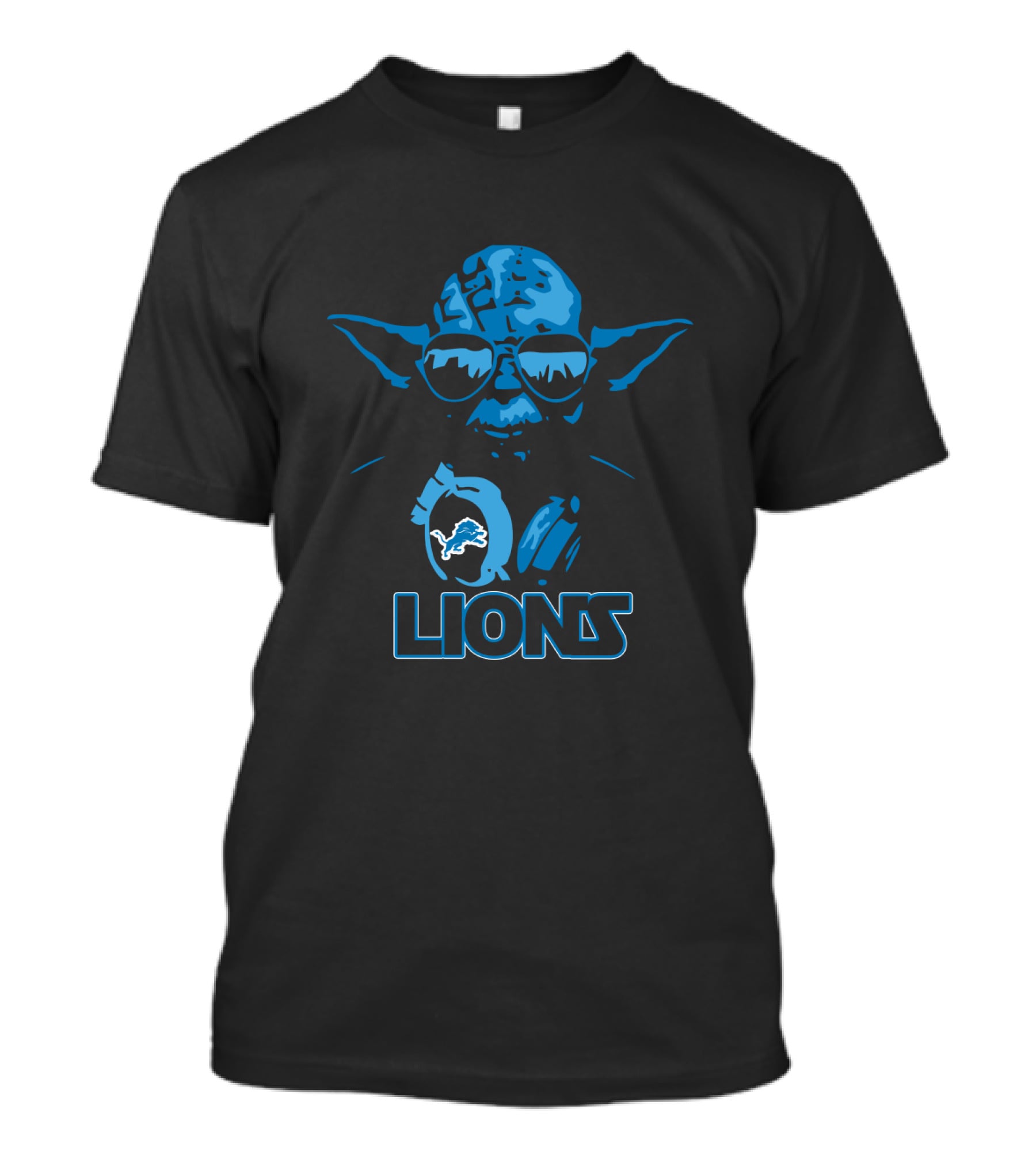 Yoda Star Wars With Detroit Lions Logo Fans Lions T-Shirt