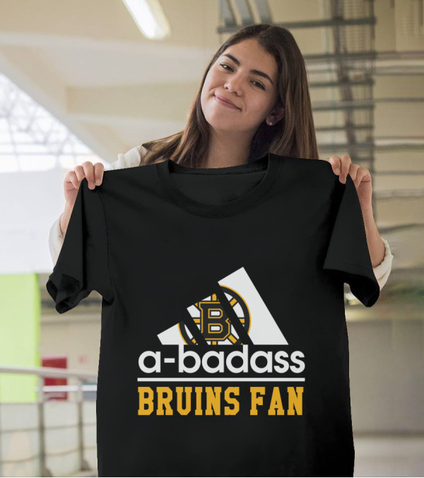 Boston Bruins Fan A-Badass Logo Black And Gold T-Shirt
