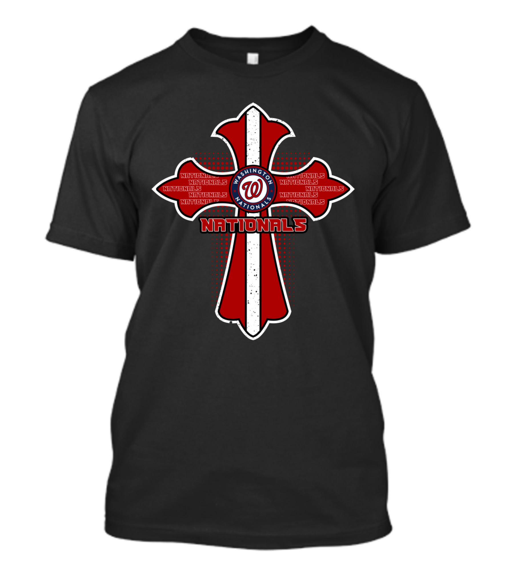 Washington Nationals Cross Logo With Team Spirit T-Shirt
