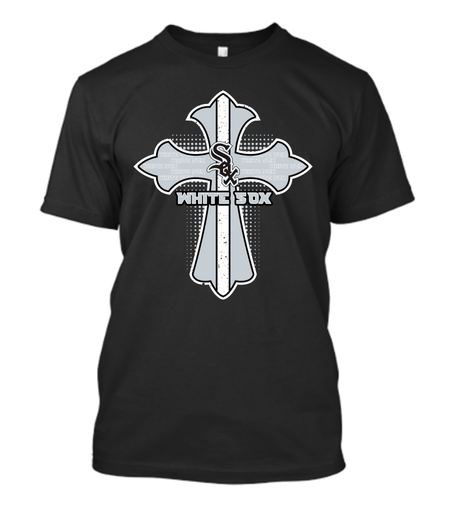 White Sox Cross With Chicago Fan Faith Symbol T-Shirt