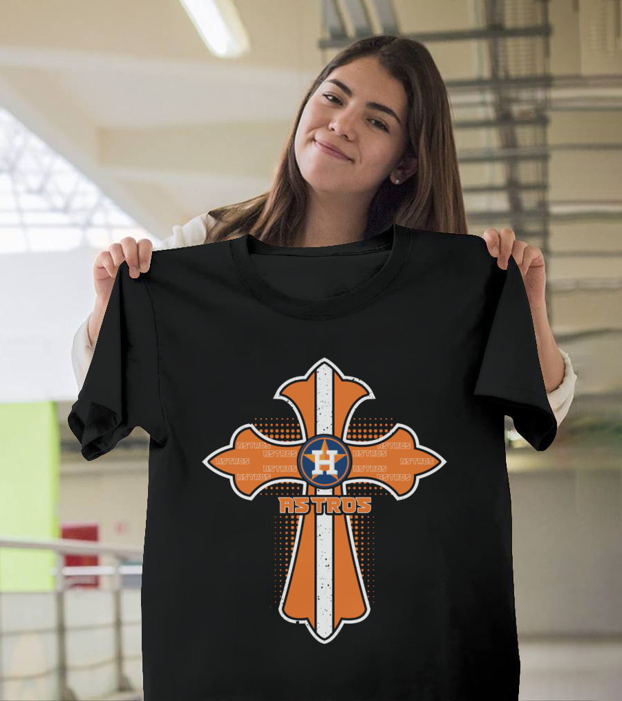 Houston Astros Cross Symbol For Jesus Fans T-Shirt