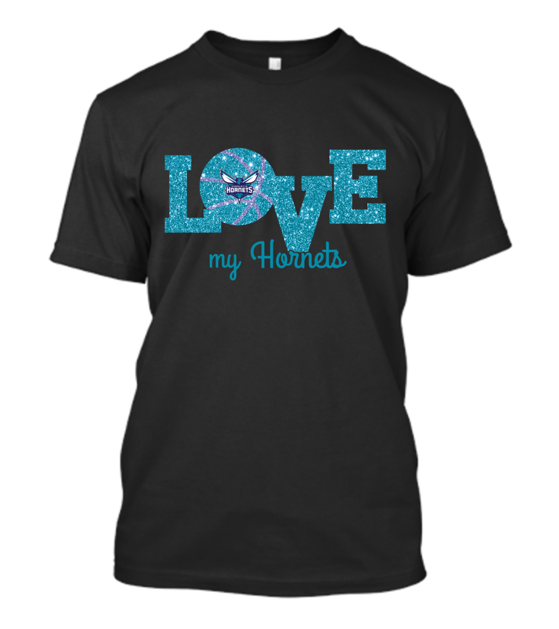 Love My Hornets Basketball Sparkle T-Shirt