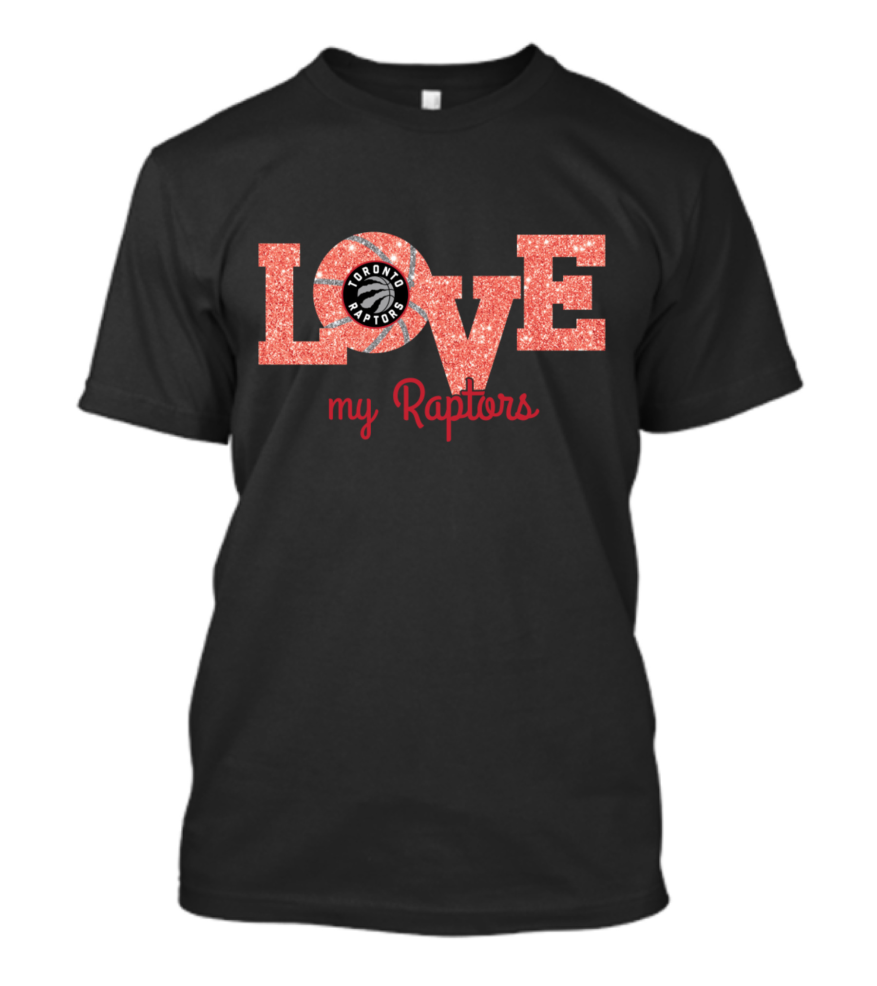 Toronto Raptors Love My Raptors Glitter T-Shirt