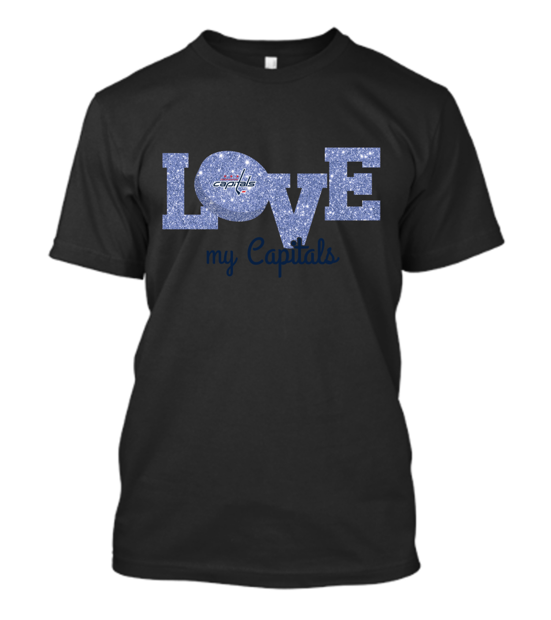 Washington Capitals Glitter Love My Capitals Fans T-Shirt