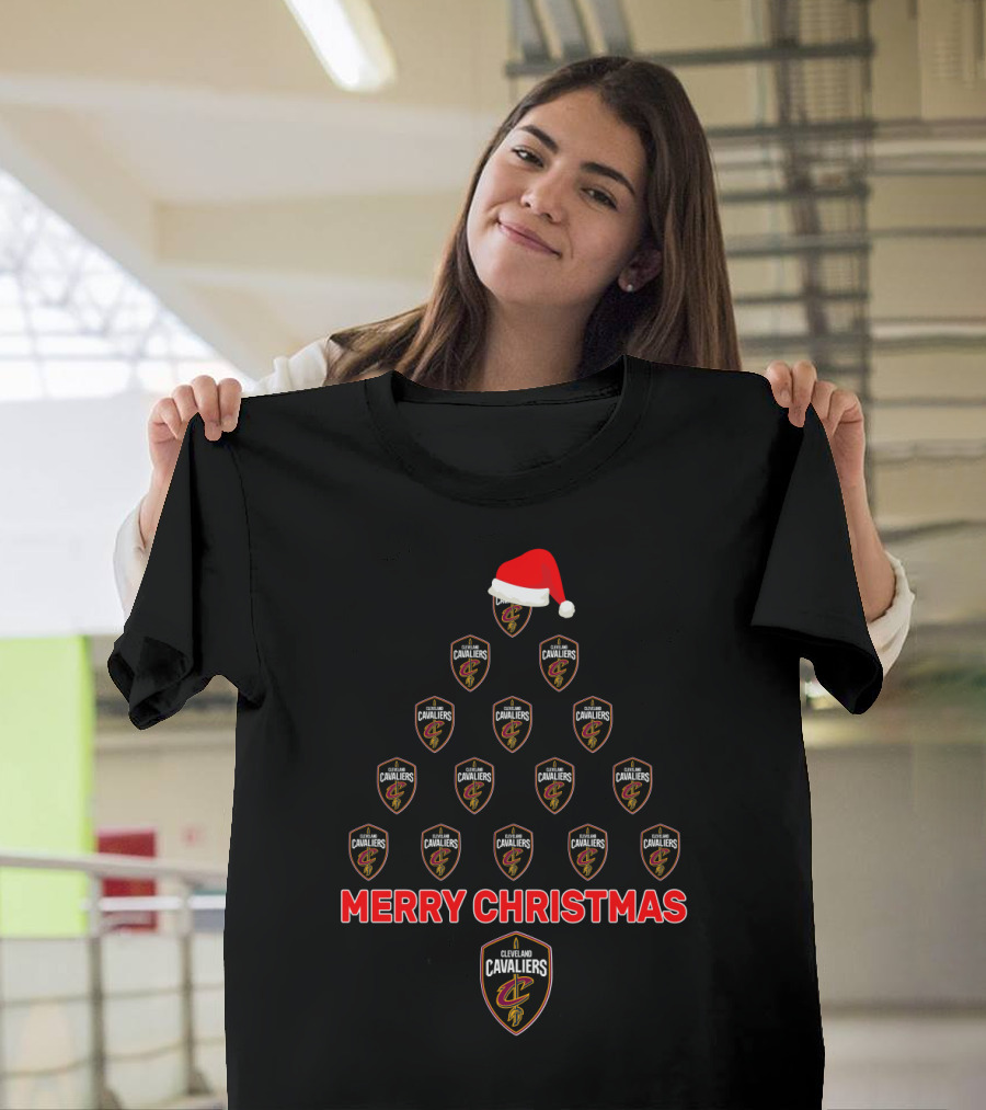 Merry Christmas Cleveland Cavaliers Holiday Tree T-Shirt