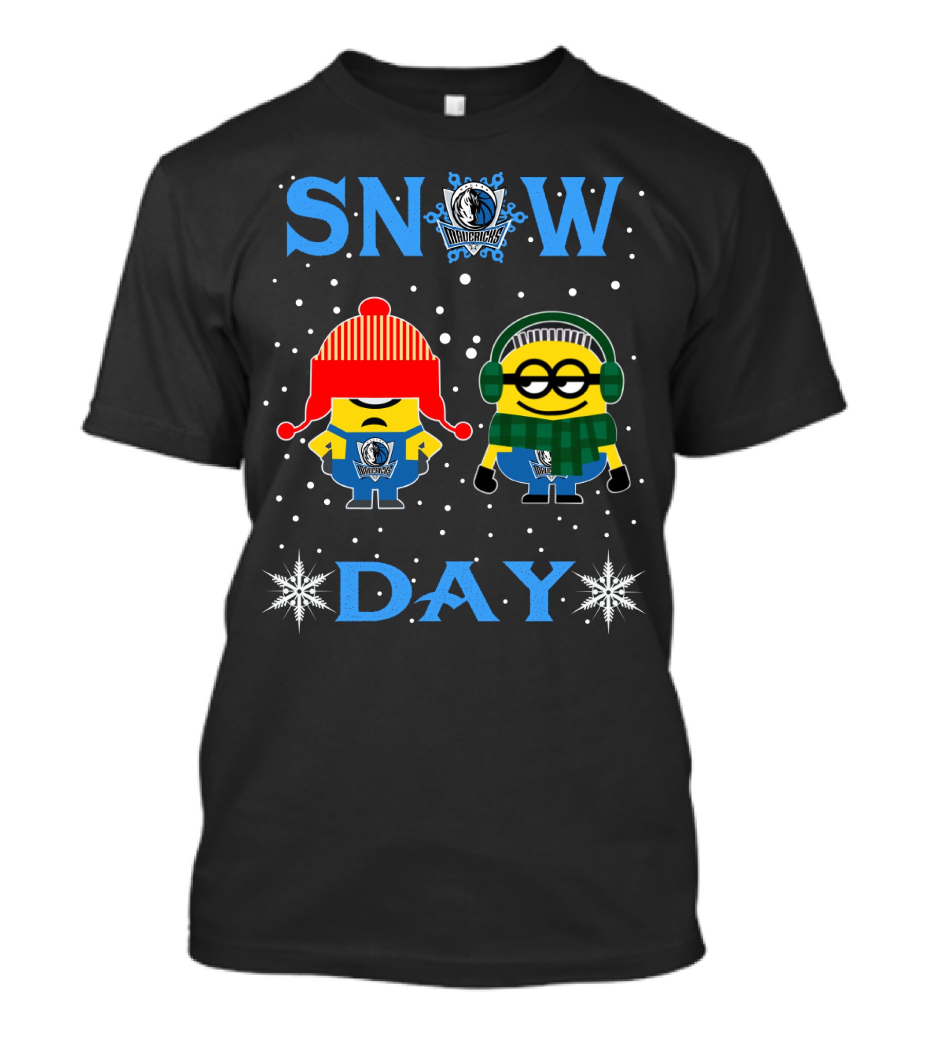 Snow Day Dallas Mavericks Minion Fans Winter Fun T-Shirt