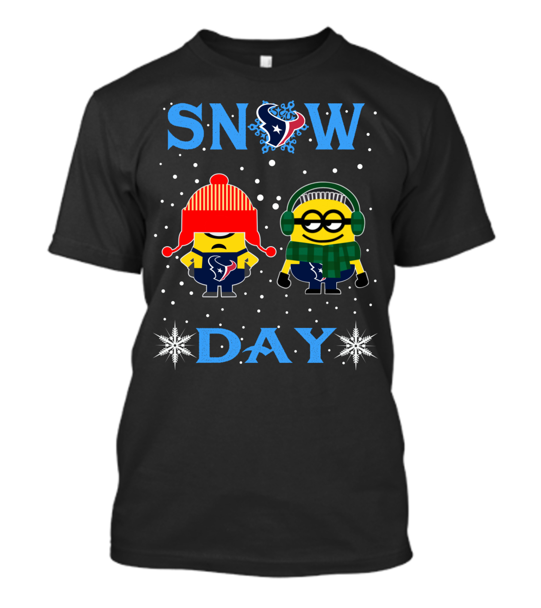 Snow Day Houston Texans Minion Fans Winter Style T-Shirt