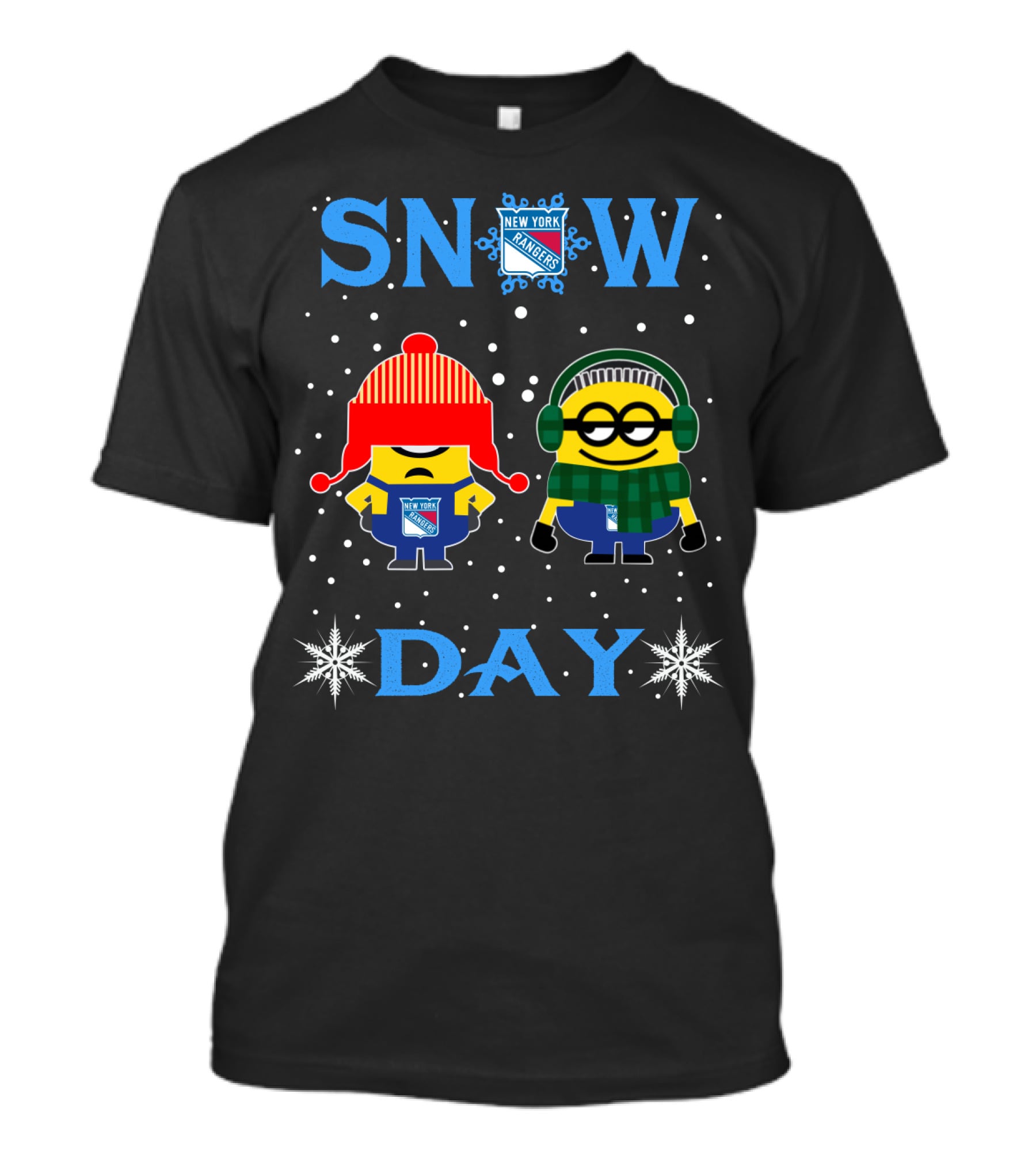 New York Rangers Snow Day Minion Fans Winter Fun T-Shirt
