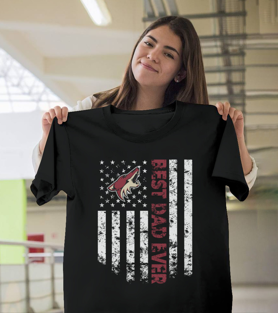 Arizona Coyotes Best Dad Ever Flag Style T-Shirt