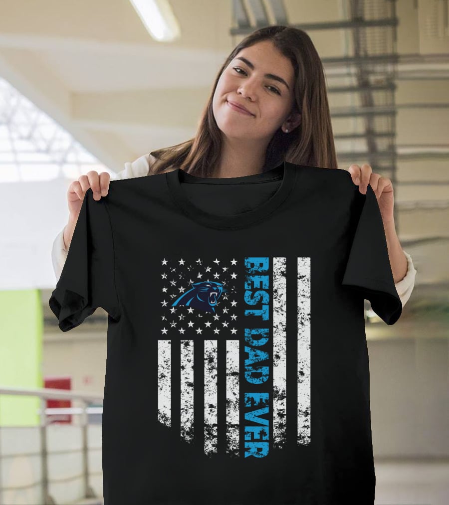 Best Carolina Panthers Dad Ever Stars And Stripes T-Shirt