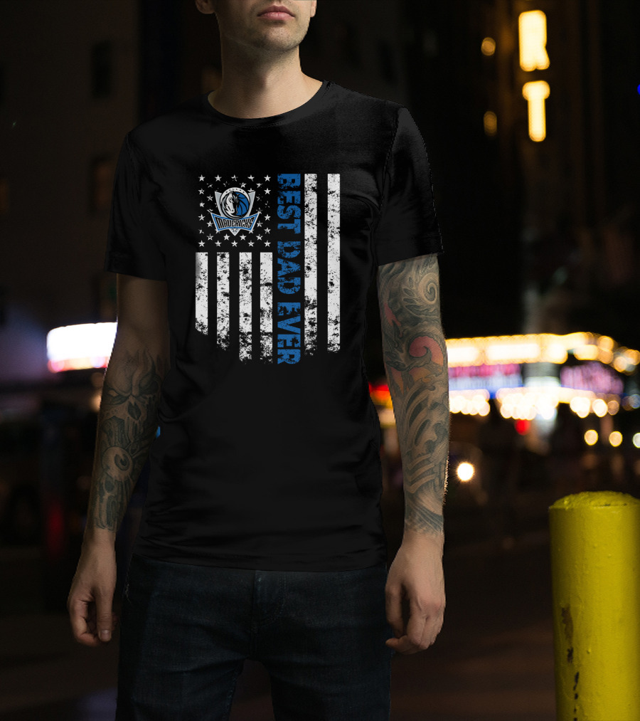 Best Mavericks Dad Ever American Flag T-Shirt