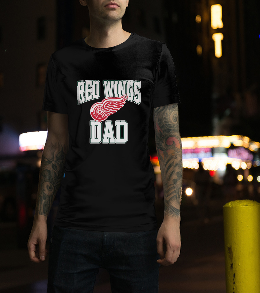 Red Wings Dad Detroit Iconic Hockey T-Shirt