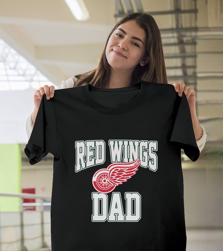 Red Wings Dad Detroit Iconic Hockey T-Shirt