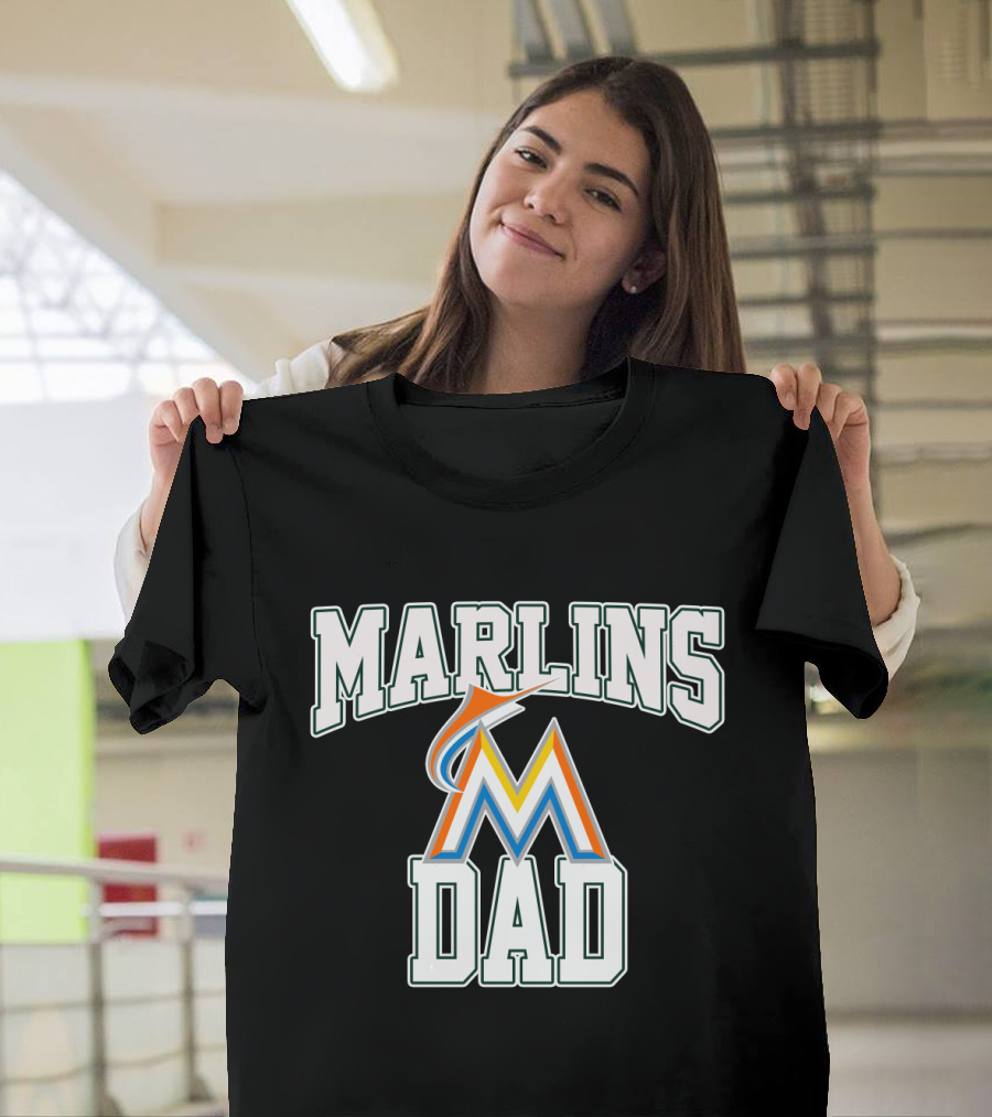 Marlins Dad Baseball Fan Apparel Miami Sports Gift T-Shirt