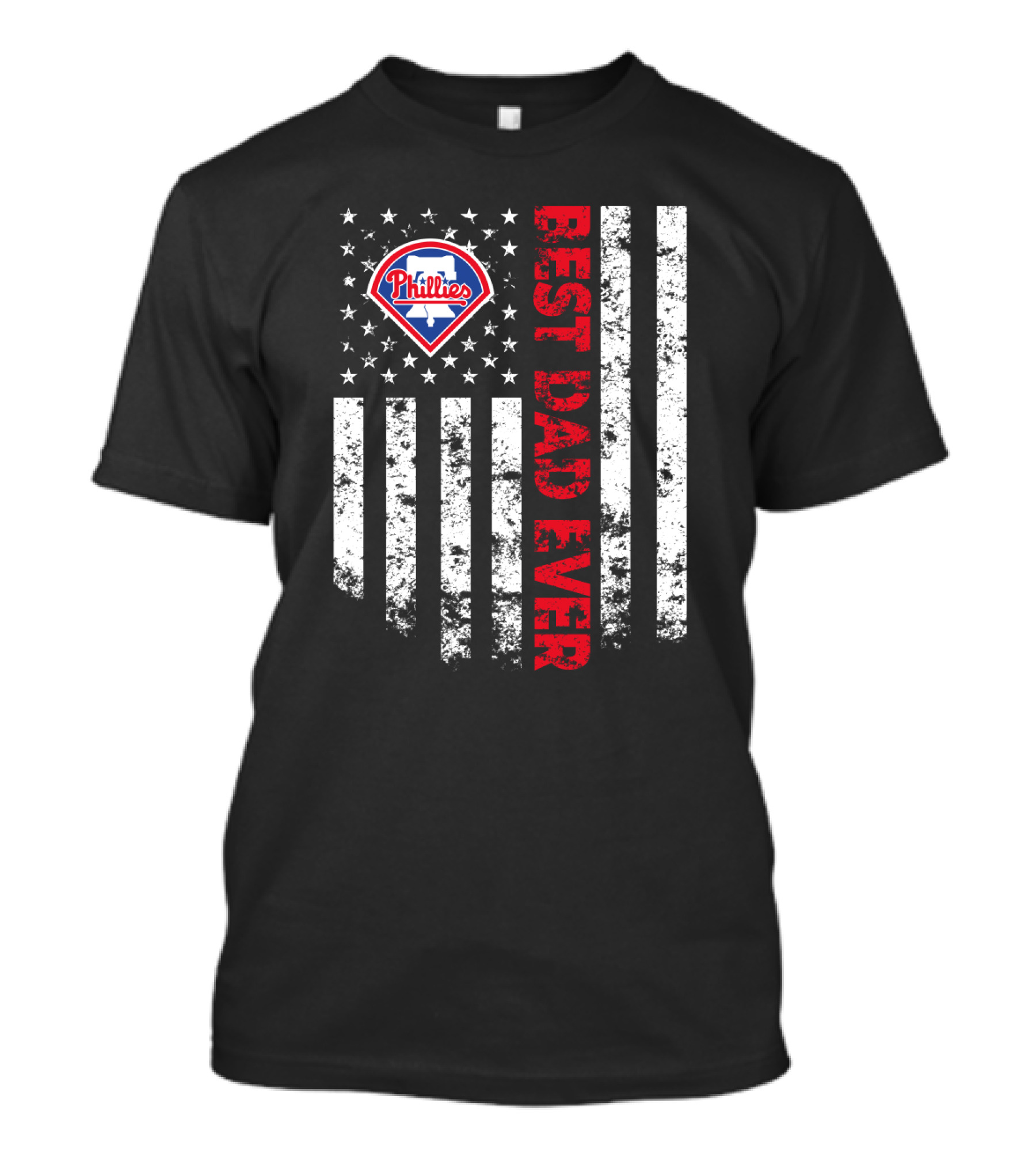 Philadelphia Phillies Best Dad Ever Stars And Stripes Flag T-Shirt