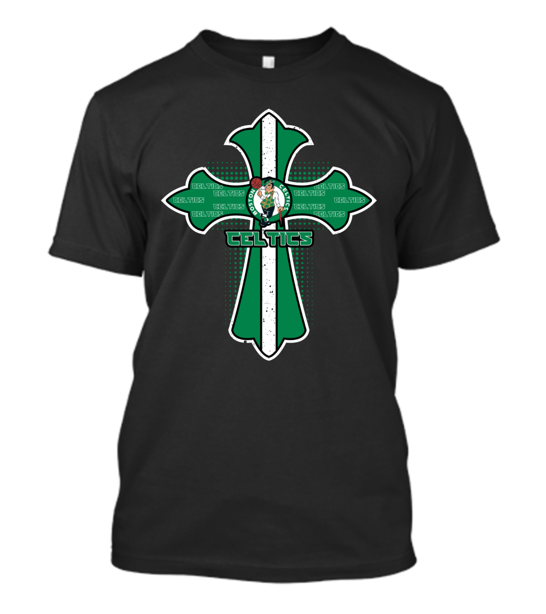 Celtics Fans Cross Jesus And Boston Basketball Team T-Shirt