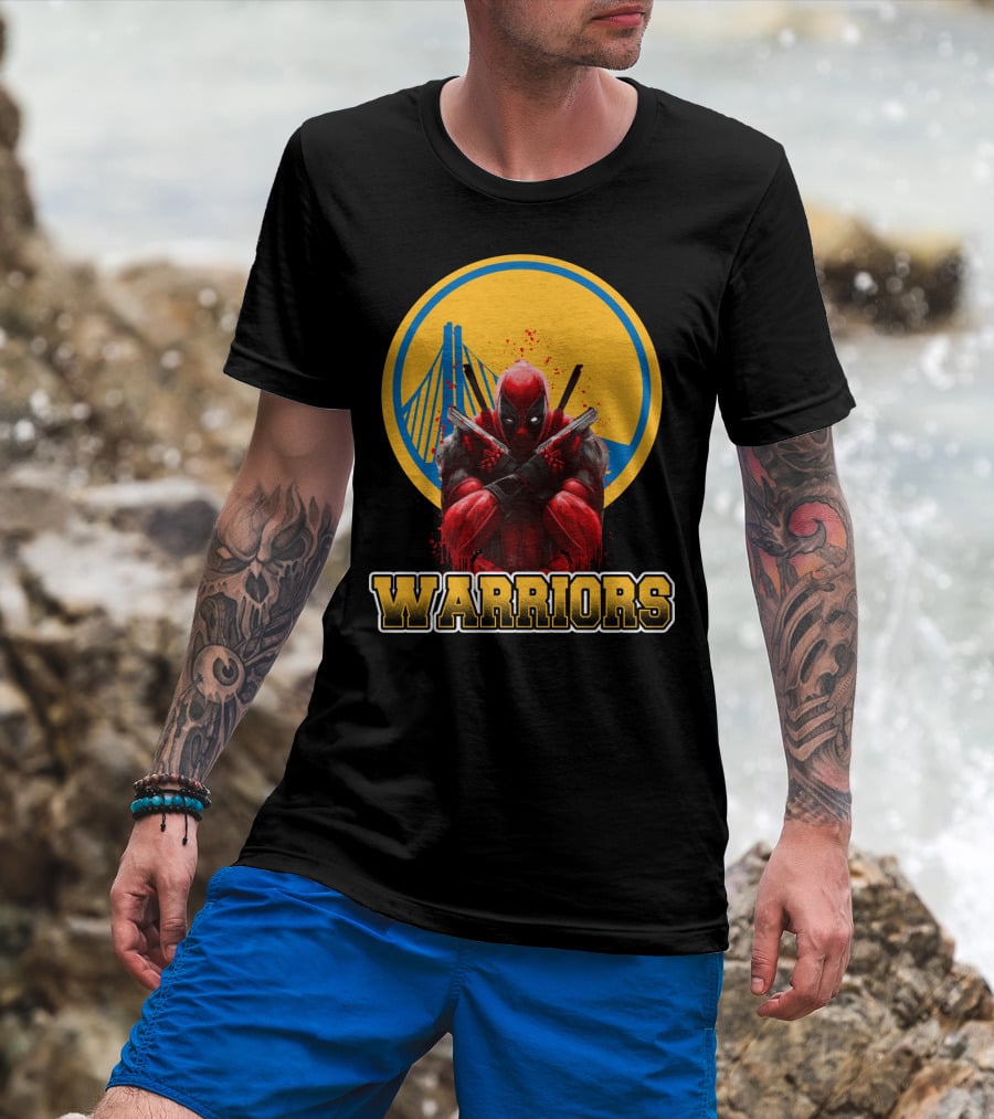 Warriors Deadpool Fans Crossover With Golden State T-Shirt