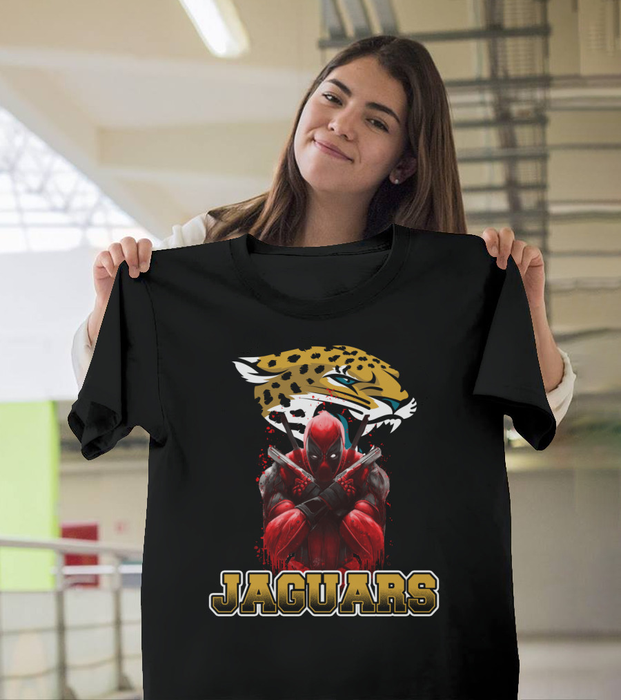 Jacksonville Jaguars NFL Team and Deadpool Crossover T-Shirt