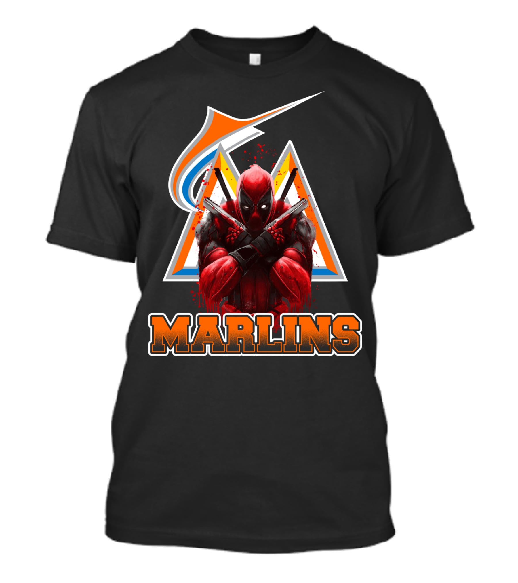 Miami Marlins Deadpool Crossover Fan Favorite Collaboration T-Shirt