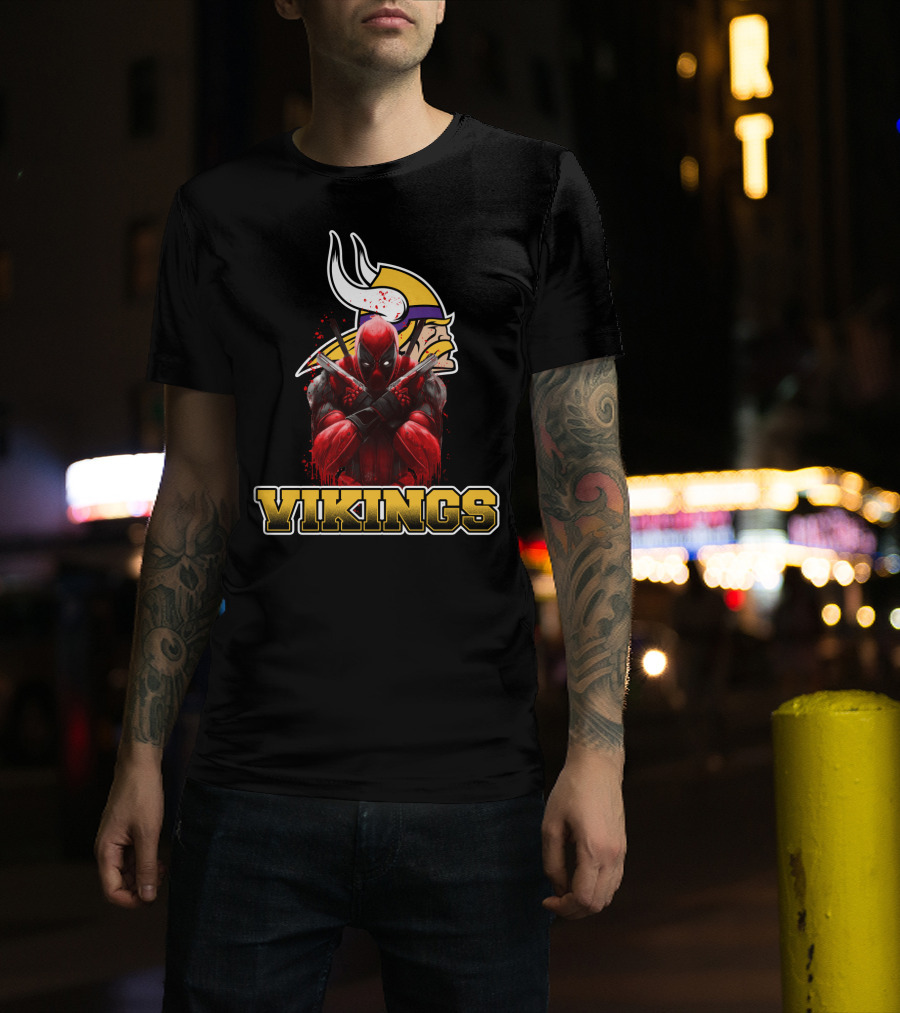 Minnesota Vikings And Deadpool Crossover Fans Unite T-Shirt