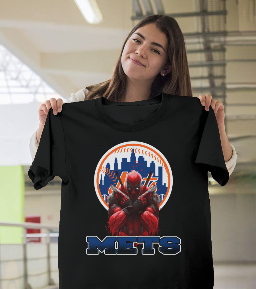 Mets Baseball Meets Deadpool Crossover For New York Fans T-Shirt