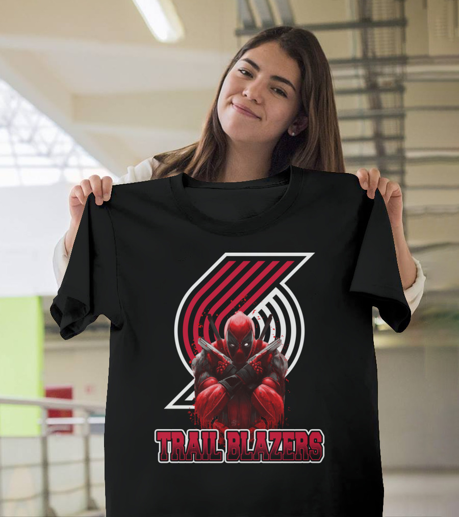 Trail Blazers Deadpool Crossover Fans Love T-Shirt