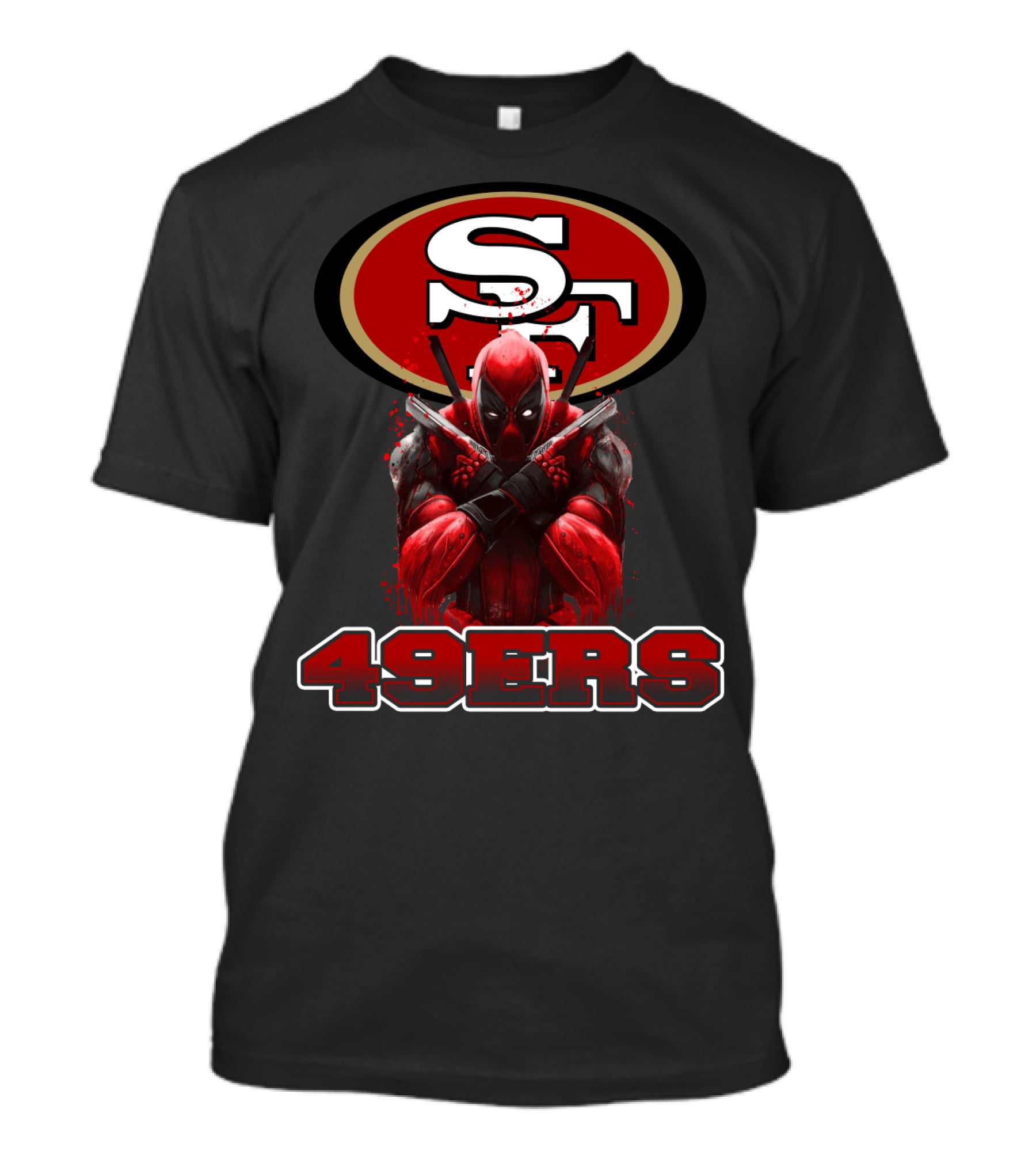 San Francisco 49ers NFL Logo And Deadpool Character Collaboration For Fans T-Shirt