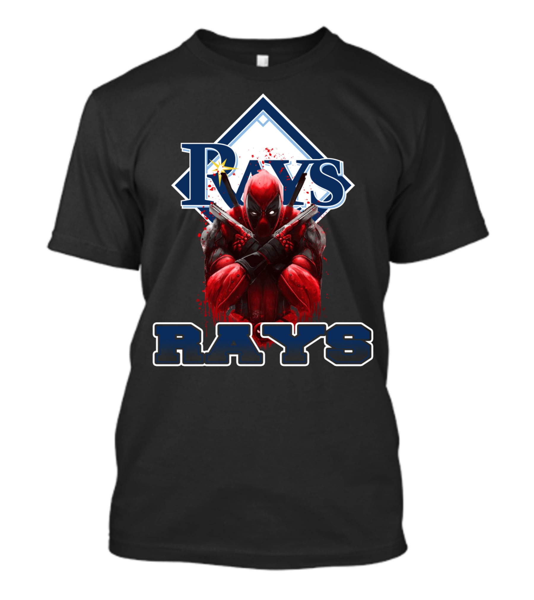 Deadpool Meets Rays Baseball Fans Collaboration Featuring Iconic Rays T-Shirt