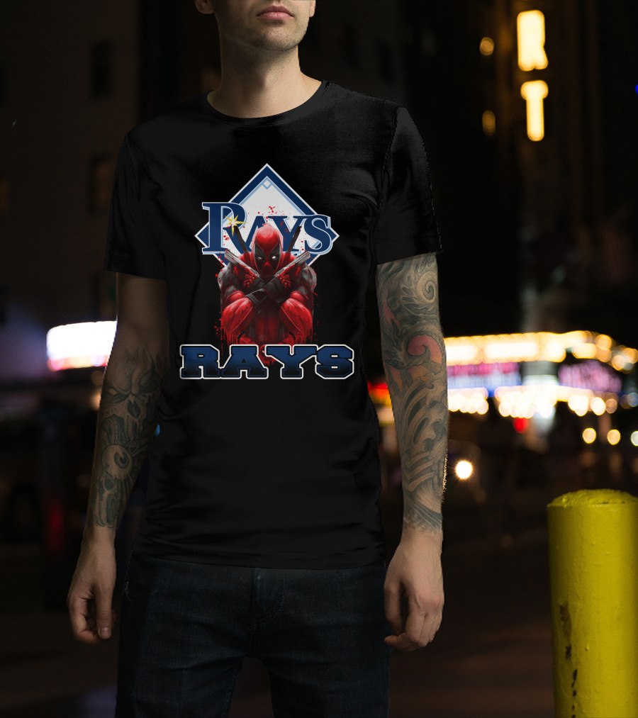 Deadpool Meets Rays Baseball Fans Collaboration Featuring Iconic Rays T-Shirt