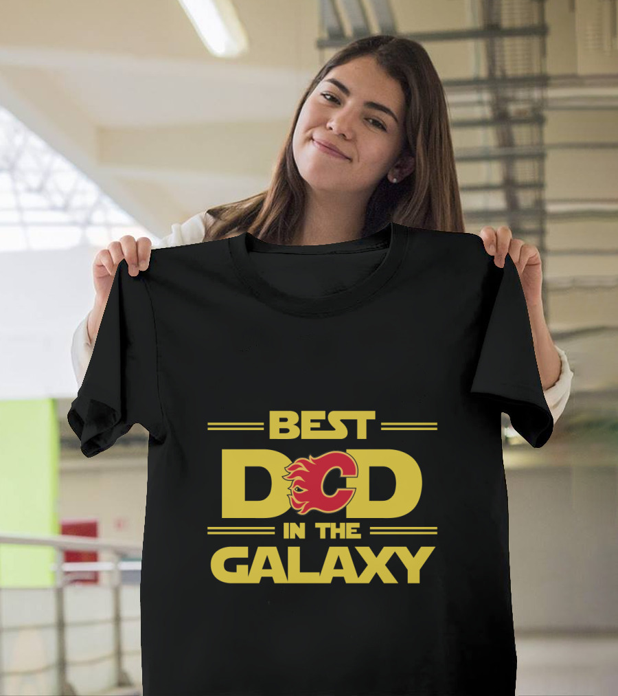 Best Calgary Flames Dad In The Galaxy Iconic Hockey T-Shirt