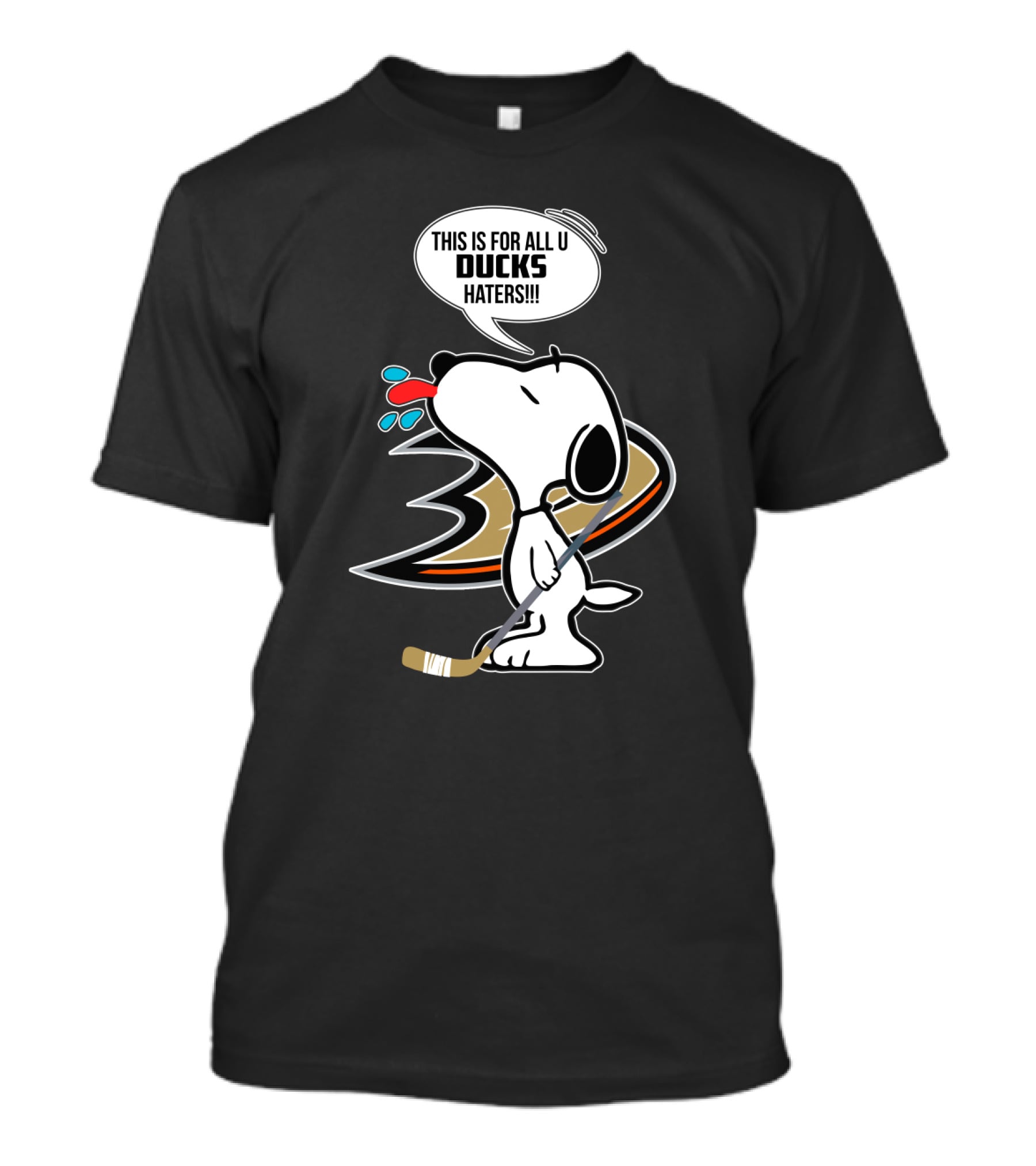 Snoopy Anaheim Ducks Haters Hockey Fan T-Shirt