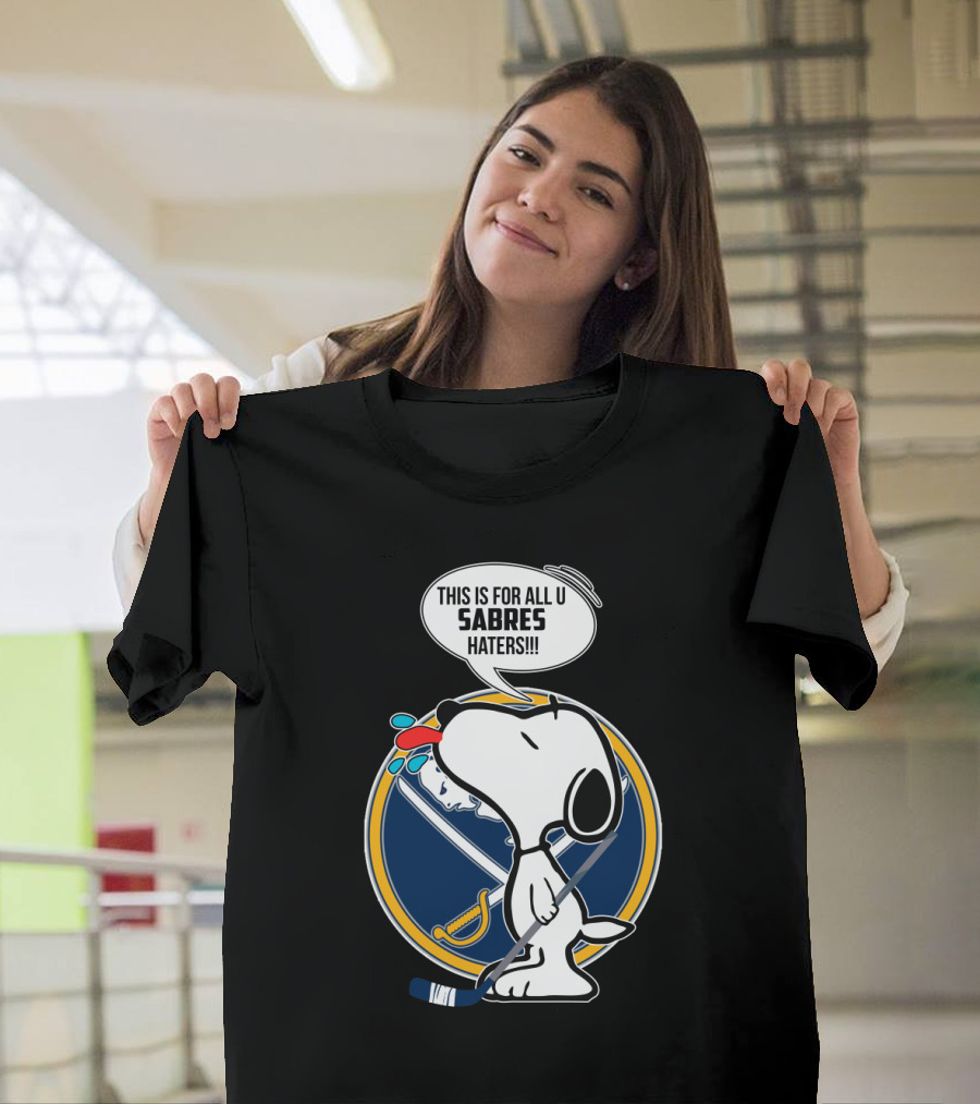 Snoopy Buffalo Sabres Haters Message T-Shirt