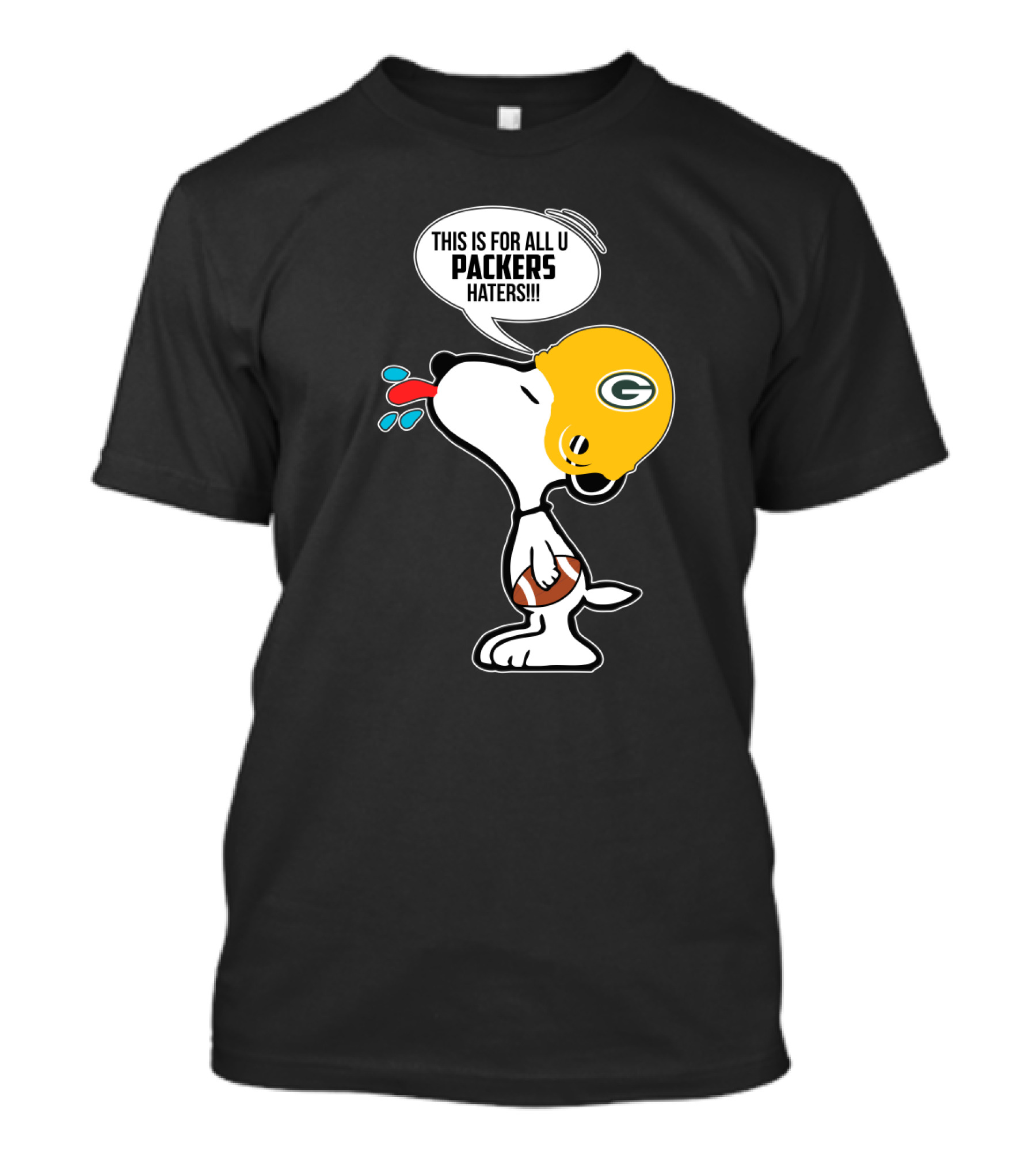 Snoopy Packers Haters Football Helmet Taunting T-Shirt