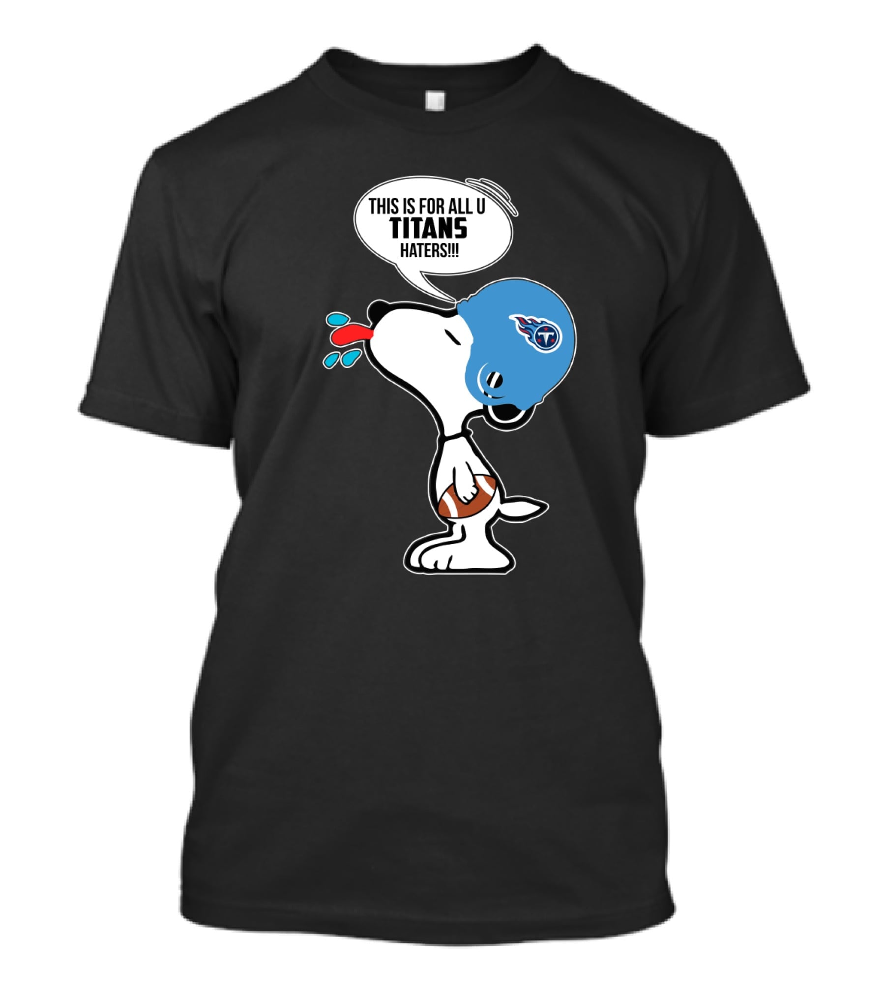 Snoopy Titans Haters Football Speech Bubble Helmet T-Shirt