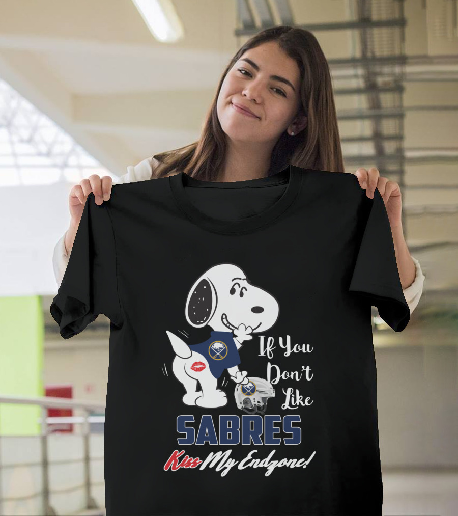 Snoopy If You Don't Like Buffalo Sabres Kiss My Endzone Football Helmet T-Shirt