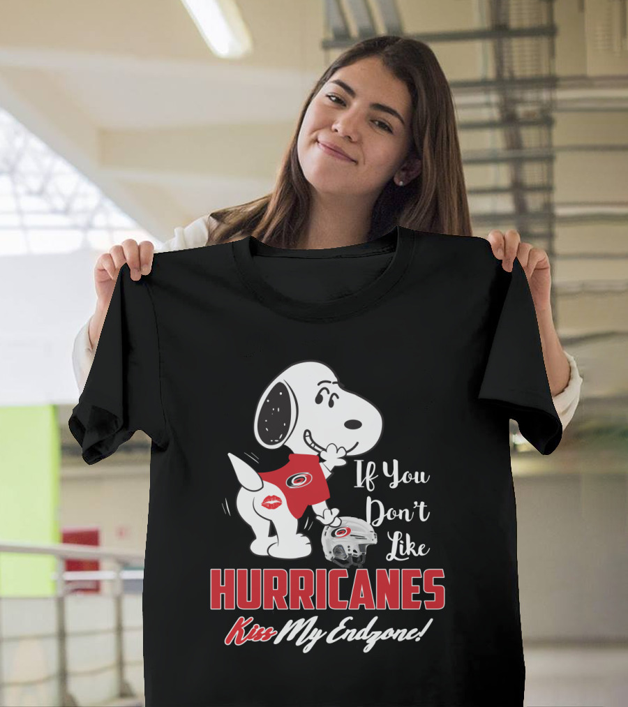If You Don’t Like Hurricanes Kiss My Endzone Snoopy Carolina Hurricanes T-Shirt