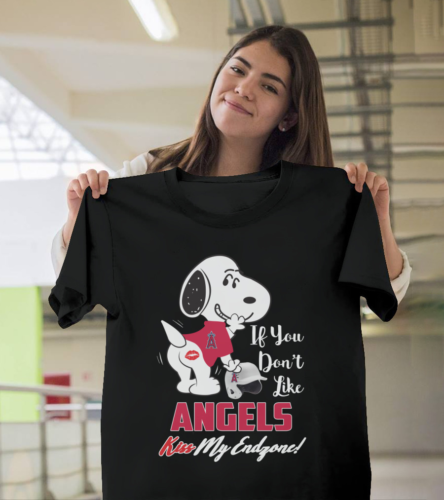 If You Don't Like Angels Snoopy Kiss My Endzone Los Angeles Angels T-Shirt