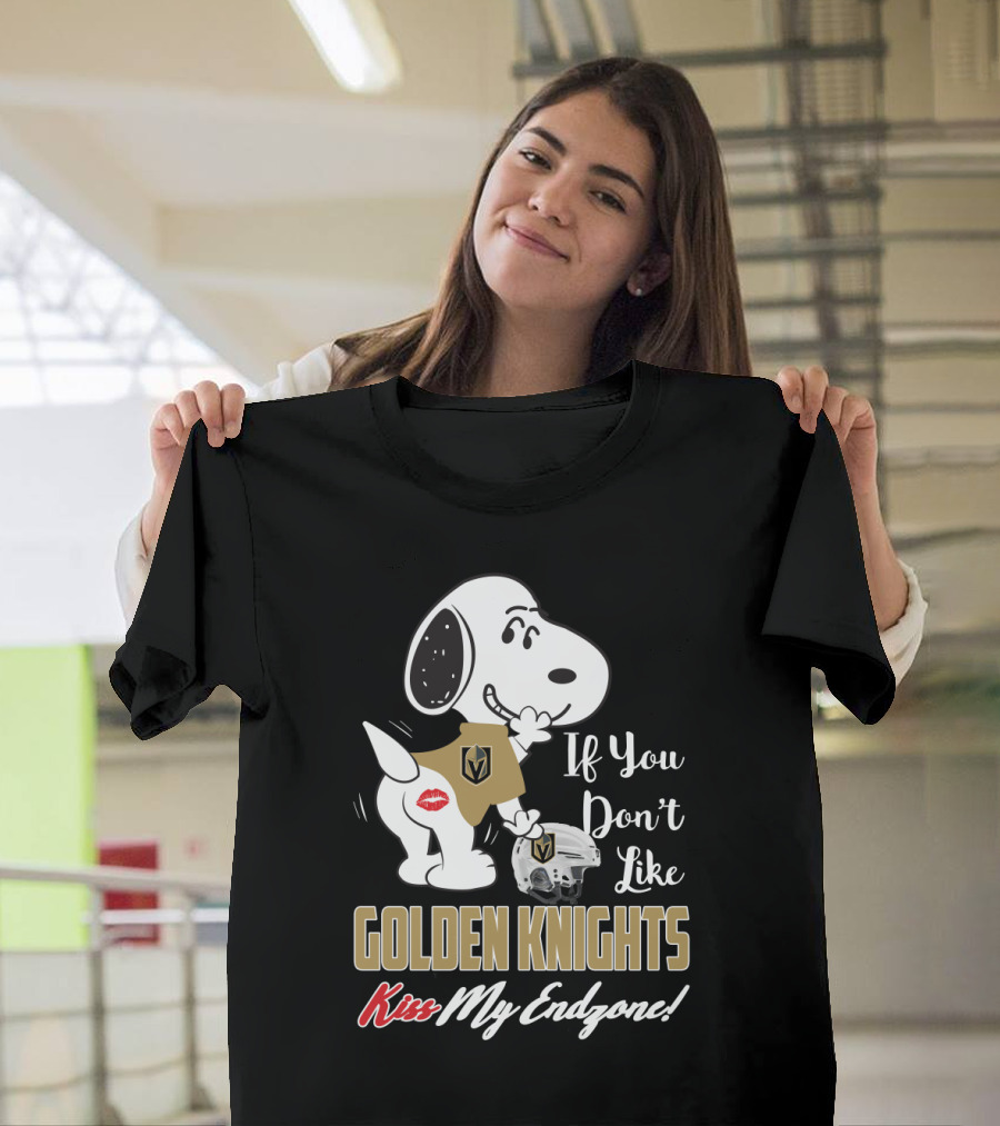 Snoopy If You Don't Like Golden Knights Kiss My Endzone T-Shirt