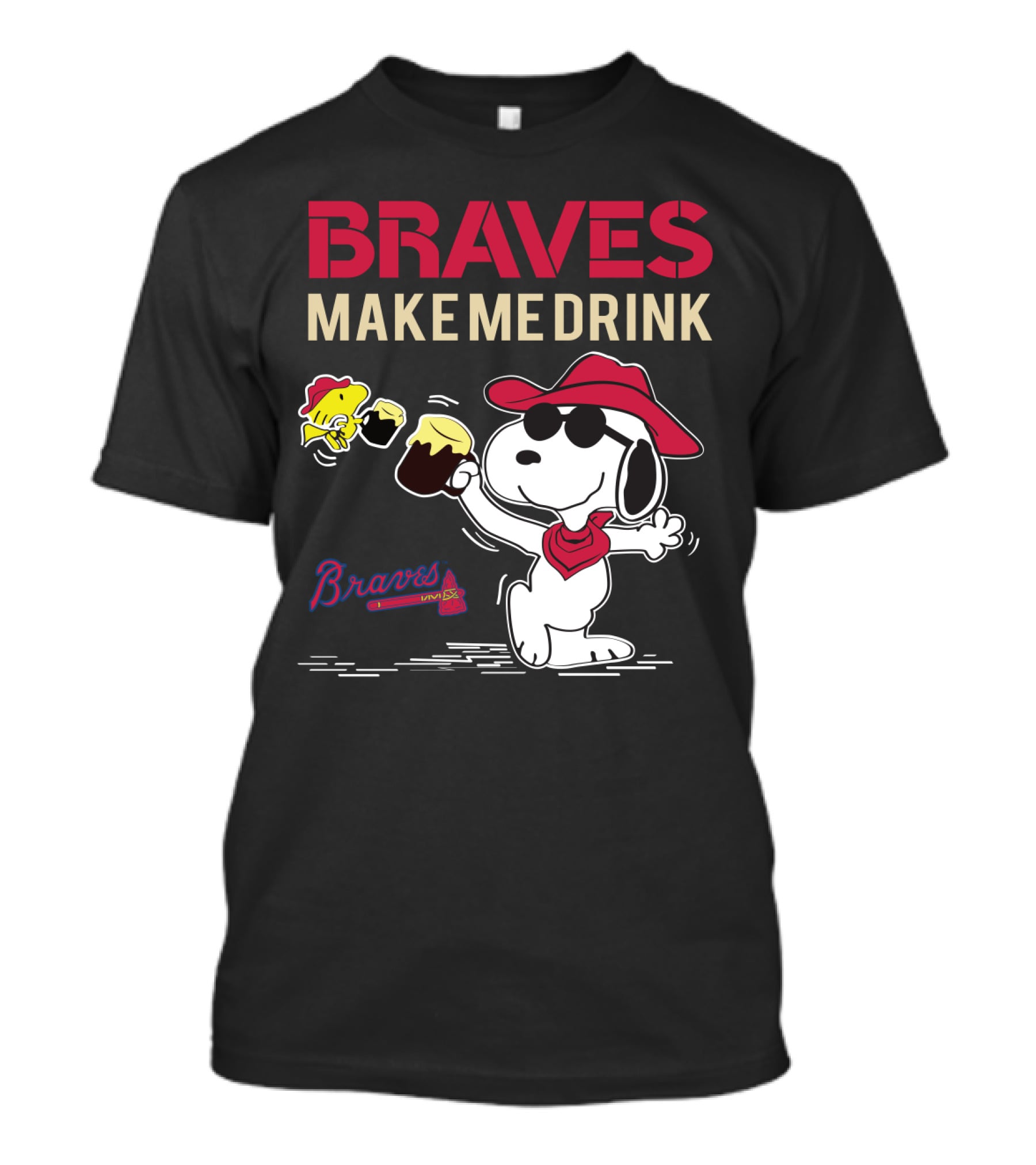 Braves Make Me Drink Braves Live Peanuts Snoopy T-Shirt