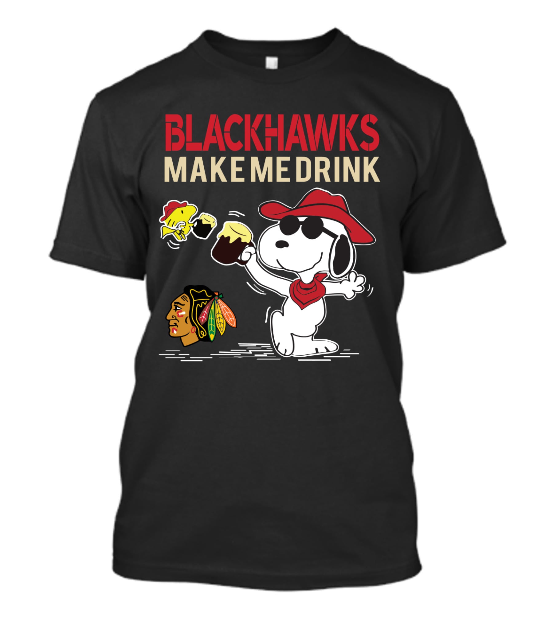 Blackhawks Make Me Drink Snoopy Chicago Fans T-Shirt